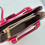 Inside MICHAEL KORS Fuchsia Hot Pink Leather MEDIUM ADELE Handled Satchel Purse w/Opt Crossbody