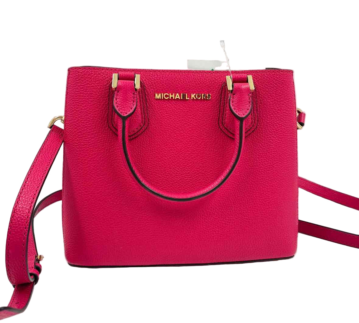 MICHAEL KORS Fuchsia Hot Pink Leather MEDIUM ADELE Handled Satchel Purse w/Opt Crossbody