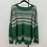 altar'd state Women's XL Green Fair Isle Sweater