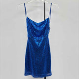 Women's 0 Royal Blue Sequins Gown/Evening Wear