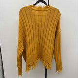 Rewind Women's 2X Mustard Yellow Cable Knit Sweater