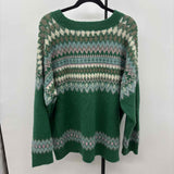 altar'd state Women's XL Green Fair Isle Sweater