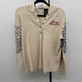 Harley Davidson Women's XL Beige scroll Long Sleeve Shirt