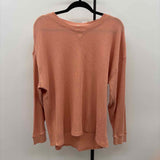 seven Women's XL Peach Waffle Long Sleeve Shirt