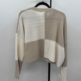 Jessica Simpson Women's XL Tan Color Block Sweater