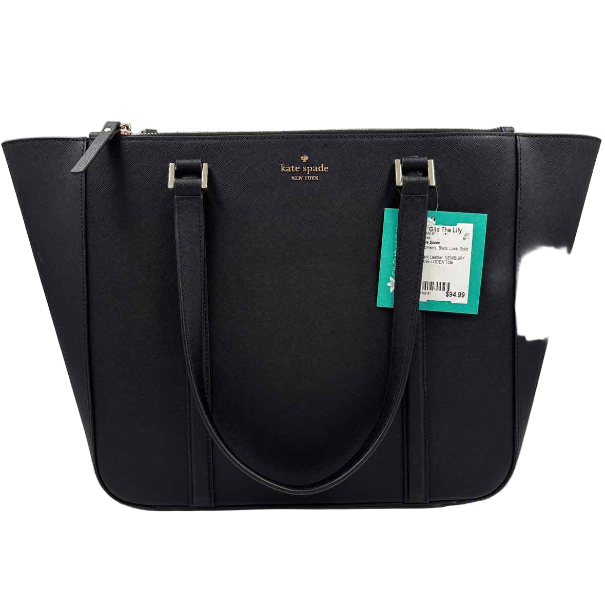 KATE SPADE Black Saffiano Leather NEWBURY LANE LODEN Tote Bag Purse