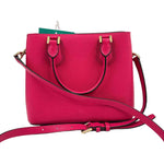Back MICHAEL KORS Fuchsia Hot Pink Leather MEDIUM ADELE Handled Satchel Purse w/Opt Crossbody