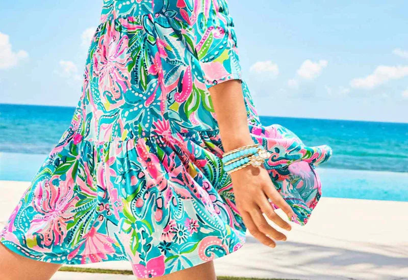 blue lilly pulitzer dress Evangeline Sleeveless neck Jacquard Dress Lilly Pulitzer - Gild the