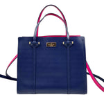 KATE SPADE Blue & Pink Leather ARBOUR HILL ELODIE Handled Tote Bag Purse w/Crossbody Strap