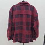 ava & viv Women's Size 3X maroon Plaid Jacket