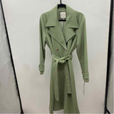 Bagatelle Women's Size L Green Solid Trenchcoat
