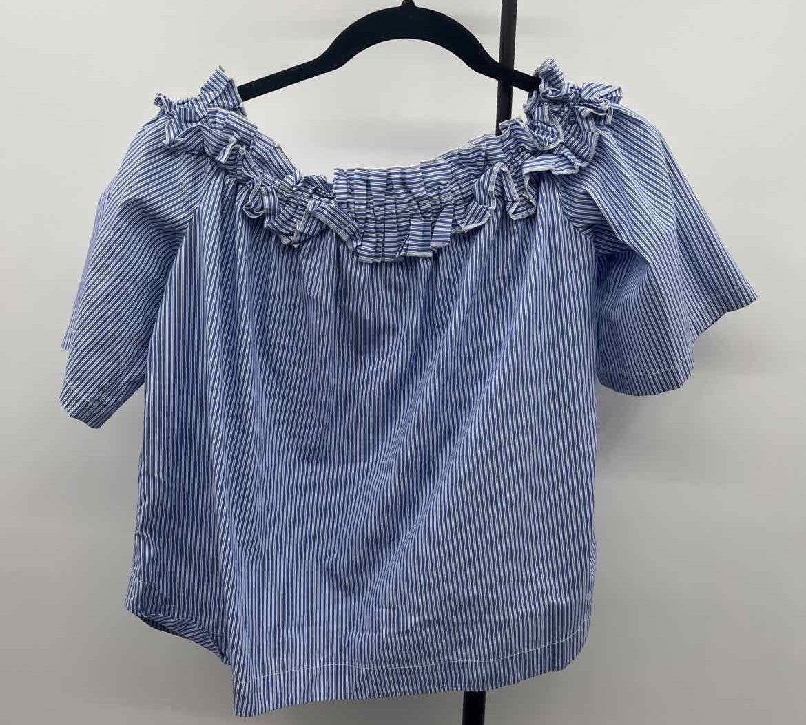 Vineyard Vines Women's Size M Blue Stripe Short Sleeve Shirt