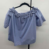 Vineyard Vines Women's Size M Blue Stripe Short Sleeve Shirt