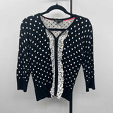 White House Black Market Women's Size M Black dotted Cardigan
