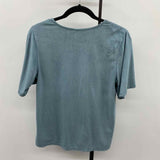 Altar'd State Junior's Size S Green Solid Short Sleeve Shirt