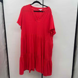 Lucky Brand Women's Size 20 Red Textured Dress