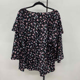 Lane Bryant Women's Size 1X Black Floral Long Sleeve Shirt
