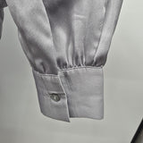 Ann Taylor Women's Size S Gray Solid Long Sleeve Shirt