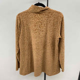 Susan Graver Women's Size M Tan Animal Print Long Sleeve Shirt