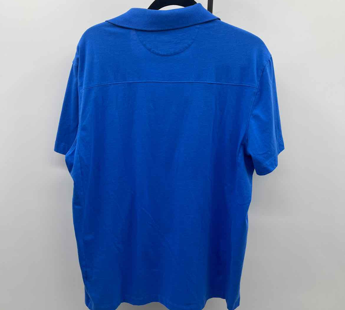 Banana Republic Men's Size XL Blue Solid Short Sleeve Shirt