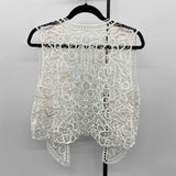 Unbranded Women's Size L White Open Weave Vest