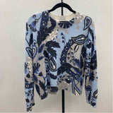 Ann Taylor Women's Size S Blue Leaf Sweater