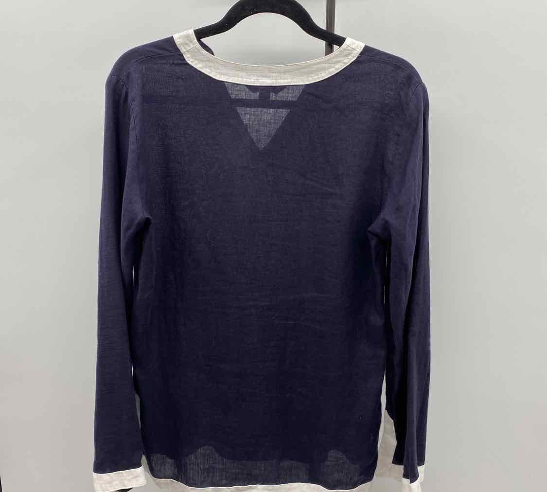 Lands End Women's Size S Navy Solid Long Sleeve Shirt