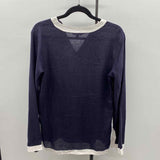 Lands End Women's Size S Navy Solid Long Sleeve Shirt