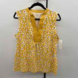 Charter Club Women's Size XL Yellow Animal Print Sleeveless Shirt