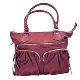 MZ WALLACE Maroon Nylon & Leather BABY JANE Handled Satchel