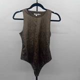 Good American Women's Size S Brown Snakeskin Sleeveless Shirt