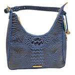 BRAHMIN Royal Blue & Black Croc-Embossed Leather OMBRE MELBOURNE TABITHA Shoulder Bag Purse