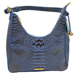 BRAHMIN Royal Blue & Black Croc-Embossed Leather OMBRE MELBOURNE TABITHA Shoulder Bag Purse
