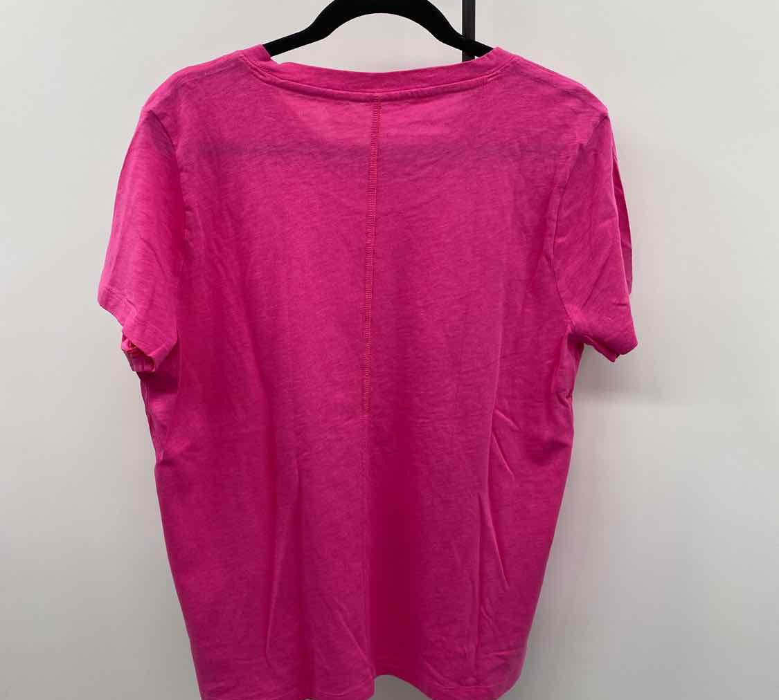J Crew Women's Size L Pink Solid Short Sleeve Shirt