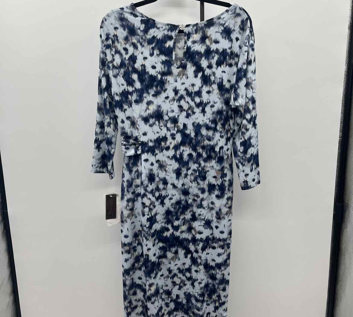 Hal Rubenstein Women's Size 10 Blue Abstract Dress