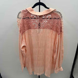 POL Women's Size M/L Peach Textured Long Sleeve Shirt
