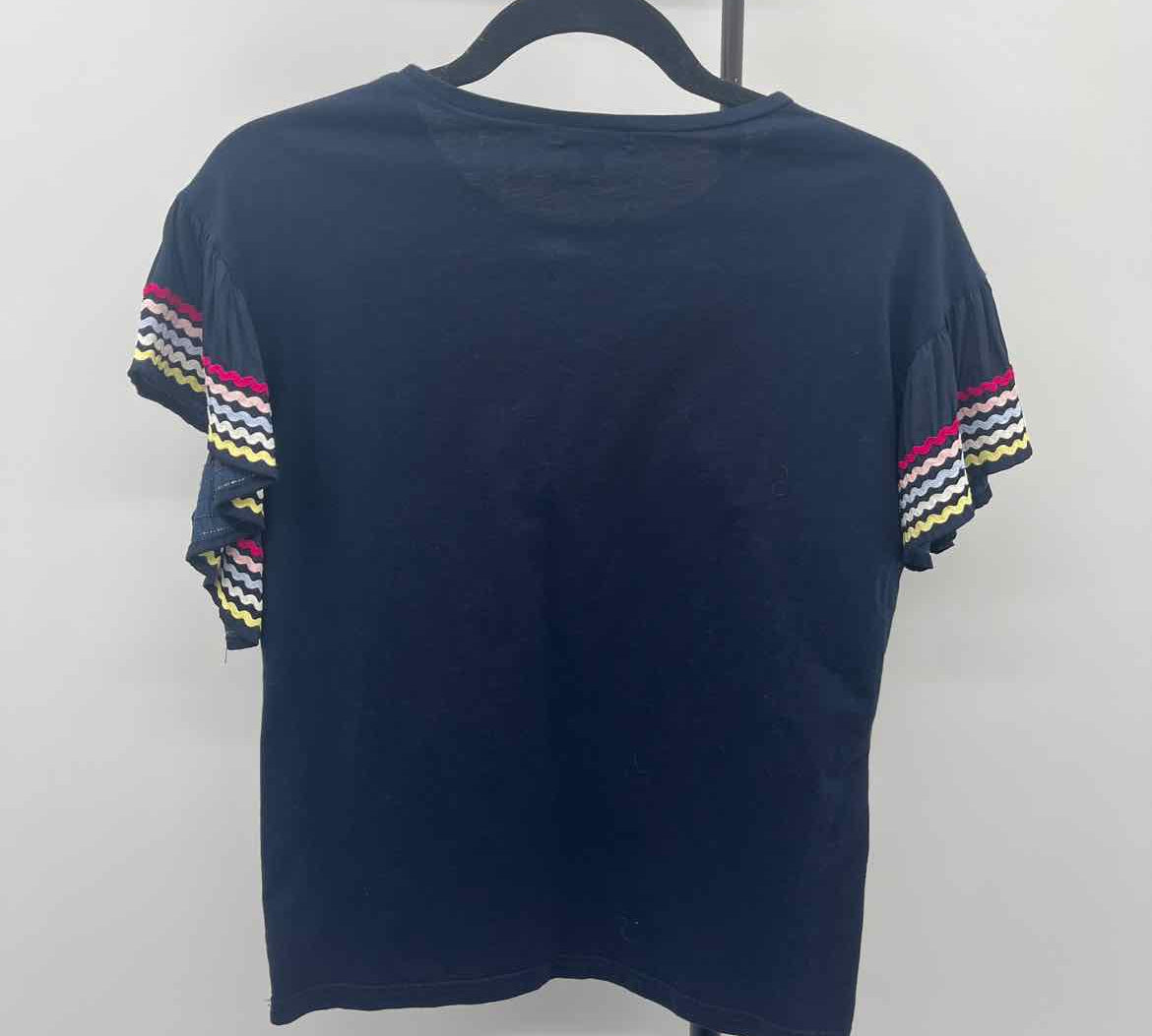 Stella & Dot Women's Size S Navy Stripe Short Sleeve Shirt