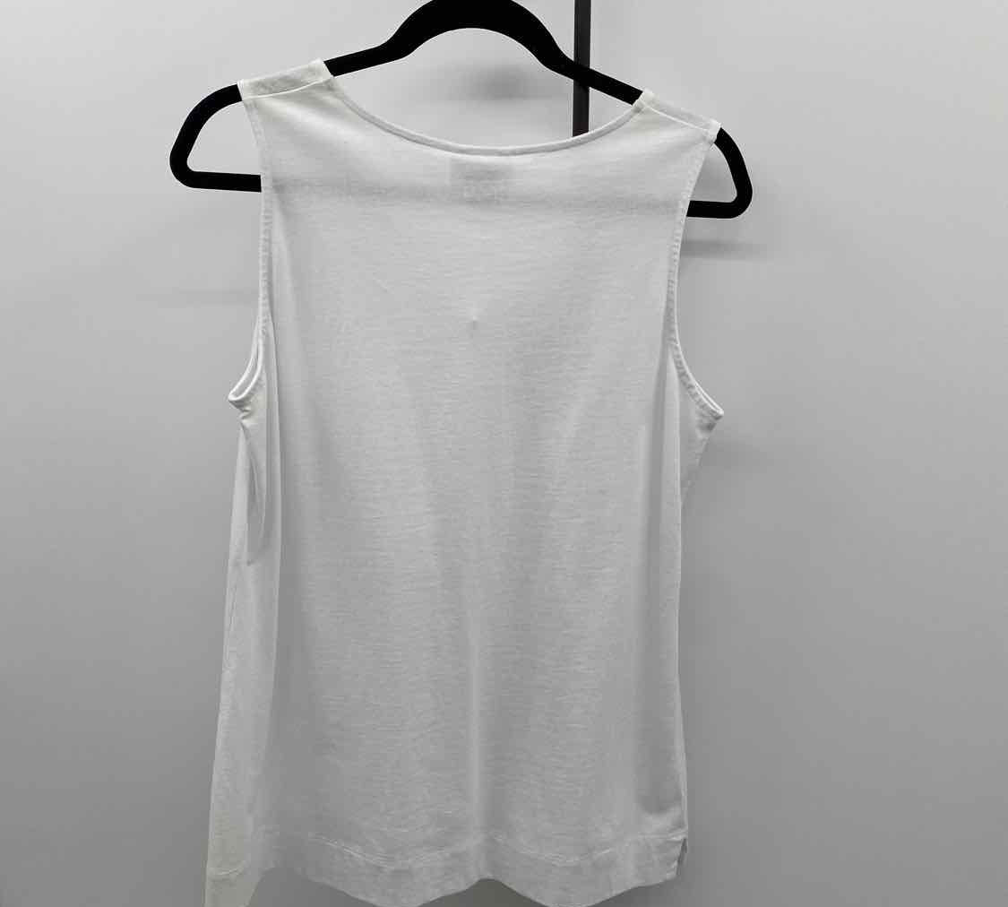 Wild Palms Women's Size S White Solid Sleeveless Shirt