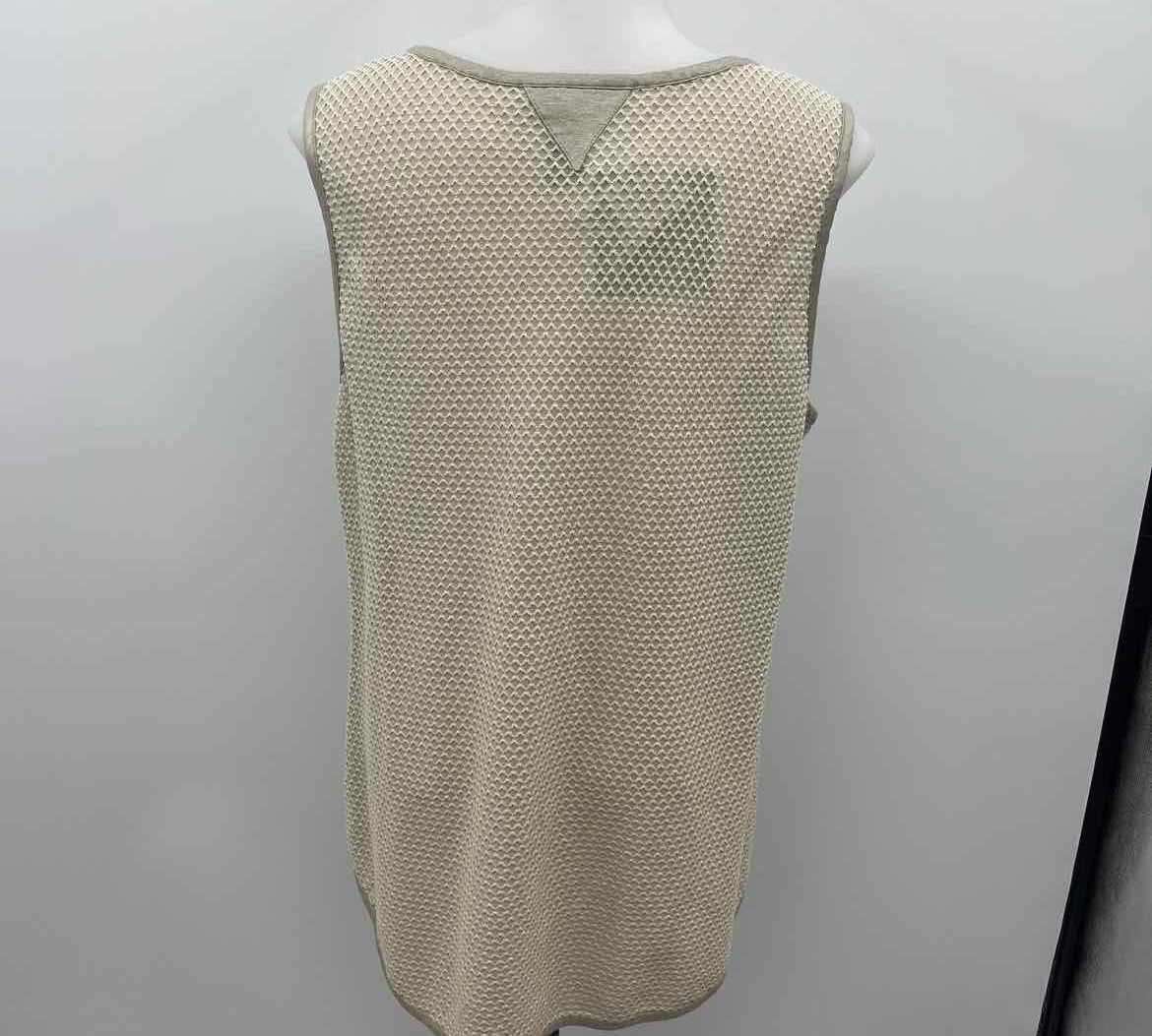 Etcetera Women's Size L Tan Textured Sleeveless Shirt