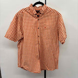 Wolverine Men's Size L Orange Plaid Short Sleeve Shirt