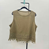 Unbranded Women's Size 2X Olive Textured Sleeveless Shirt