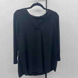Calvin Klein Women's Size L Black Solid Long Sleeve Shirt