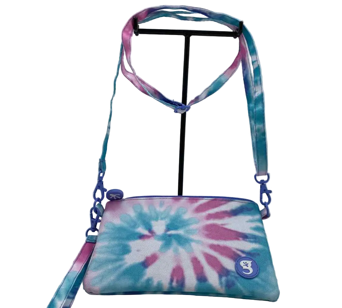 TOP TRENZ Periwinkle Multi Tie-Dye Nylon Window Purse