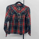 J Crew Women's Size XS Black Plaid Long Sleeve Shirt