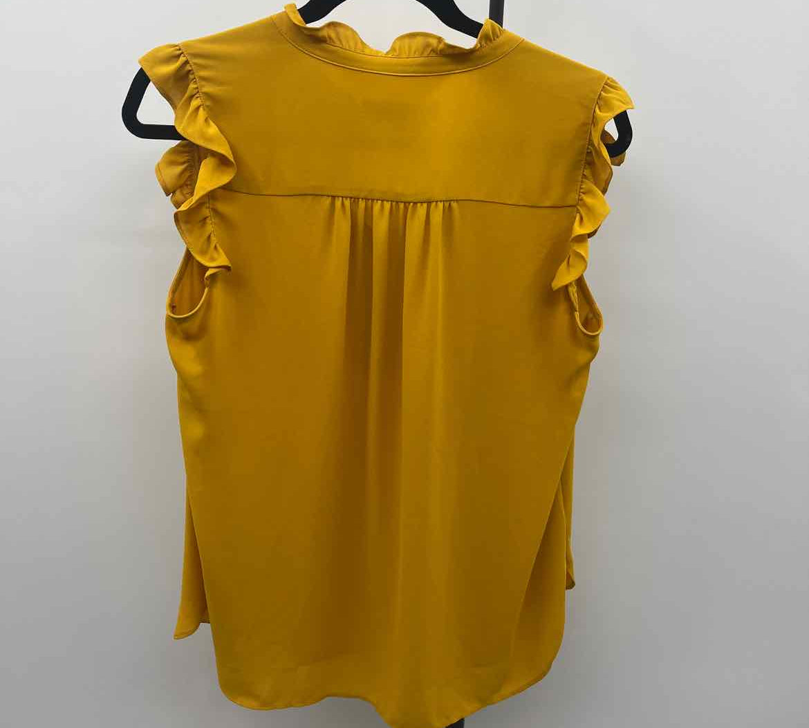 Loft Women's Size M Mustard Yellow Solid Sleeveless Shirt