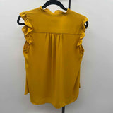 Loft Women's Size M Mustard Yellow Solid Sleeveless Shirt