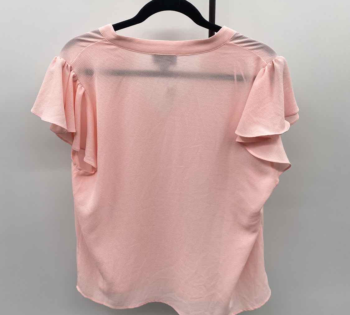 Cece Women's Size XL Pink Textured Short Sleeve Shirt
