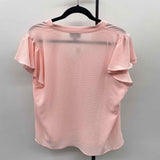 Cece Women's Size XL Pink Textured Short Sleeve Shirt