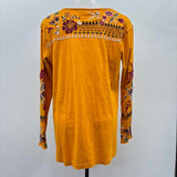 Johnny Was Women's Size S Mustard Yellow Floral Long Sleeve Shirt
