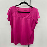 Columbia Women's Size XL Magenta Solid Short Sleeve Shirt